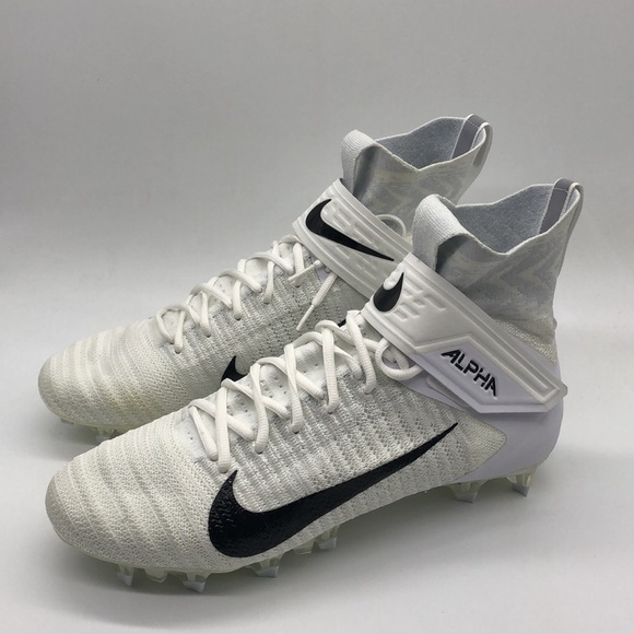 New Men's Nike Alpha Menace Elite 2 White/BlackFootball cleat AO3374-101 NWOB - Picture 4 of 6